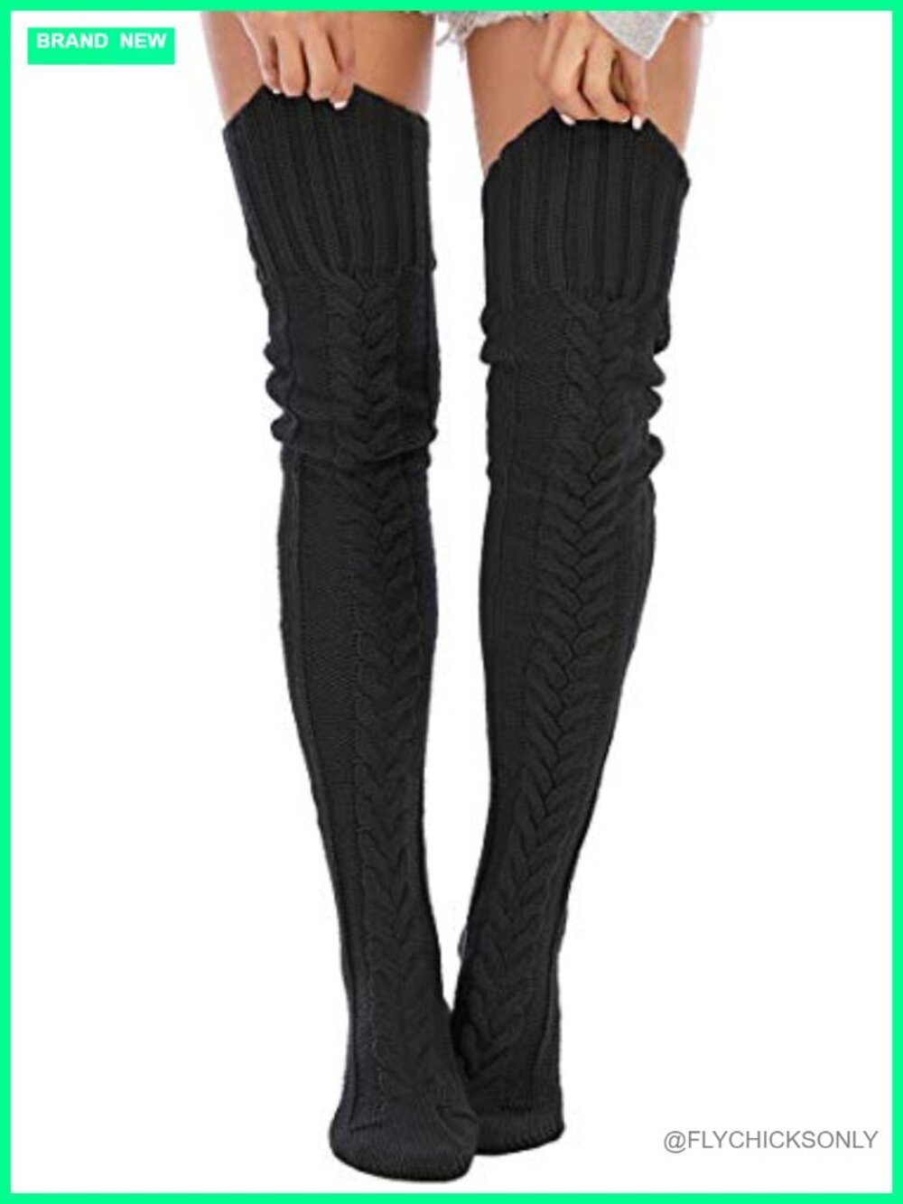 Cable Knit Thigh High Boot Socks Over Knee Leg Warmers Extra Long